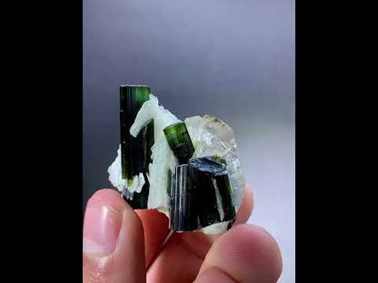 Green Cap Tourmaline Crystal With Albite And Quartz From Afghanistan - 21 Grams
