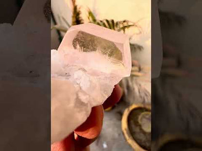 Morganite crysal with Quartz and Cleavlandite Albite from Afghanistan, 125 gram