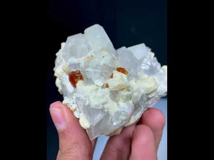 Orange Garnet Crystals With Quartz and Mica On feldspar From Pakistan - 246 Grams