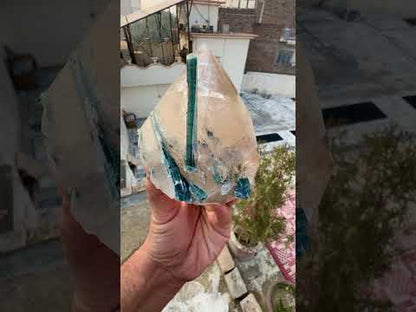 Indicolite Tourmaline on Smoky Quartz from Afghanistan, 677 gram