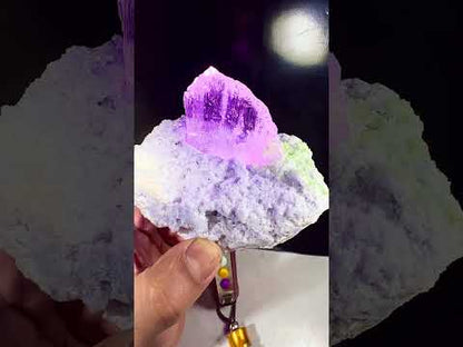 Pink Kunzite with Green Tourmalines on Lepidolite from Afghanistan, 749 gram