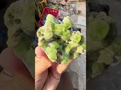 Peridot Crystals with Magnetite from Pakistan, 203 gram