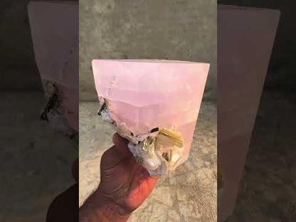 Pink Morganite crystal with Tourmalines and Mica from Pakistan, 2339 gram