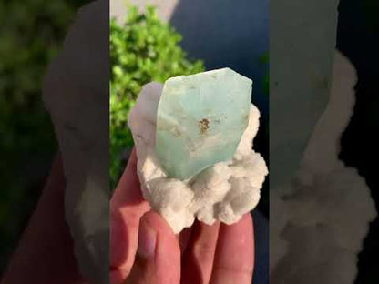 Blue Aquamarine Crystals With Feldspar and Quartz from Pakistan - 145 grams