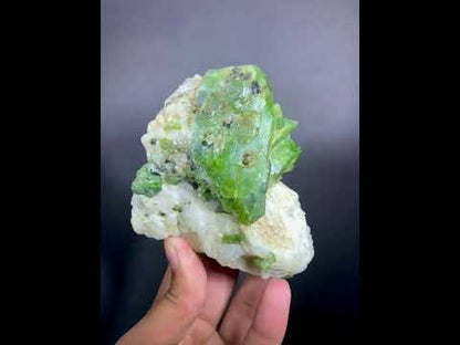 Green Diopside Crystals On Matrix From Afghanistan - 543 Grams