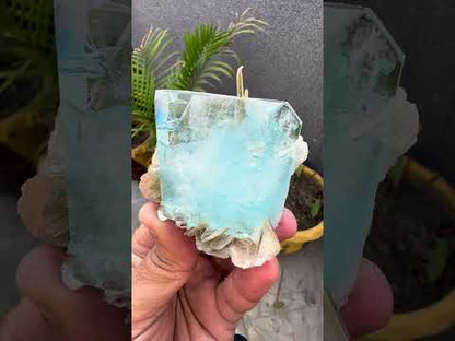 Aquamarine crystal with Mica from Pakistan, 114 gram