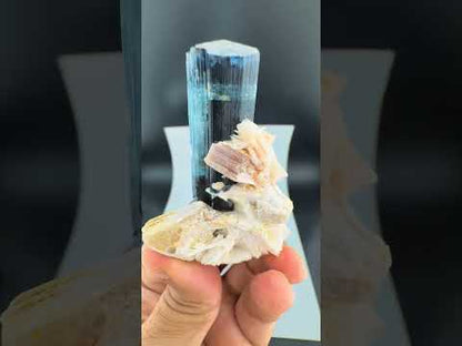 Indicolite Blue Tourmaline with Smoky Quartz, Albite and Mica from Afghanistan, 64 gram