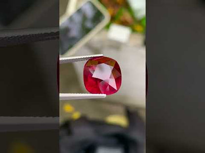 Neon Red Rubellite Tourmaline Gemstone, 11.81 ct