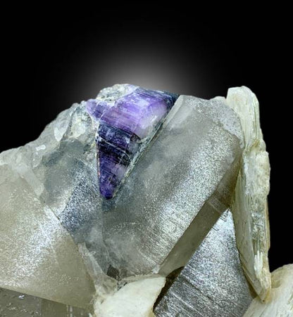 museum grade mineral specimen large size
purple apatite rock close up texture