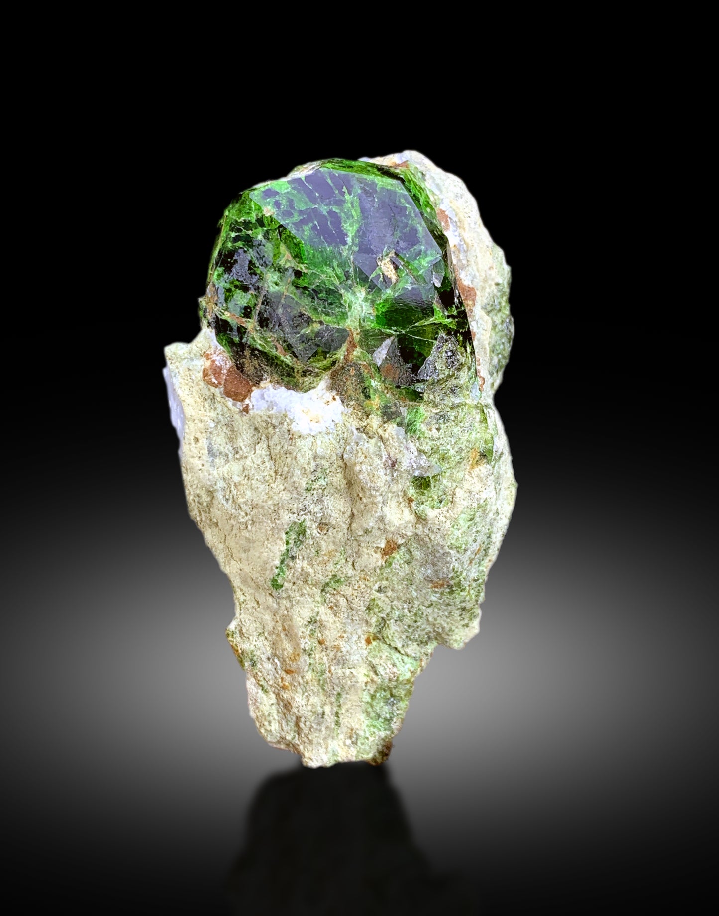 demantoid garnet display specimen
rare green garnet specimen