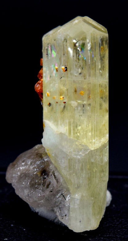 natural kunzite crystal with microlite inclusions
rare spodumene triphane mineral specimen 17g
