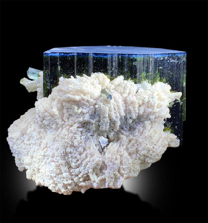 raw green and blue tourmaline crystal cluster
natural terminated tourmaline crystal display piece