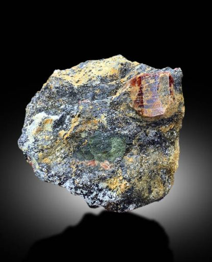 large zircon mineral on matrix rock