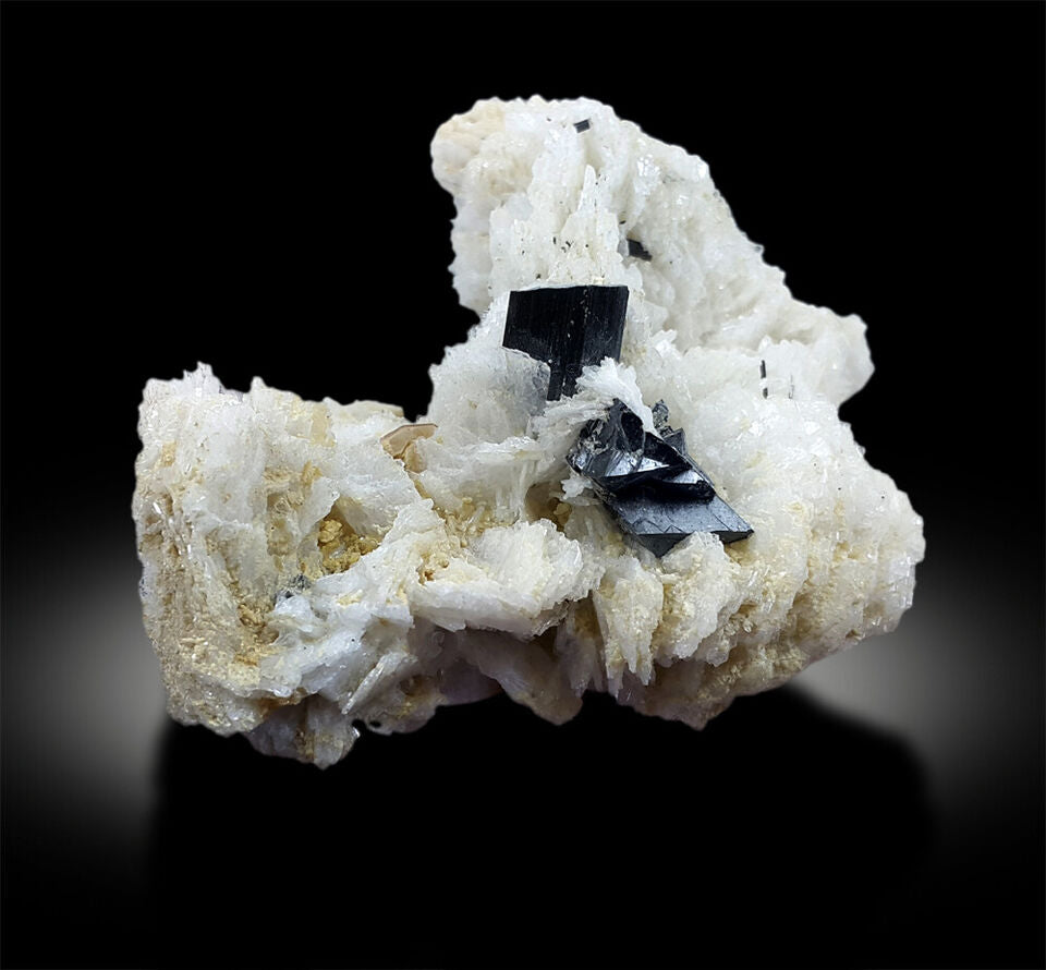 fine mineral specimen cassiterite with albite
small cabinet cassiterite crystal specimen