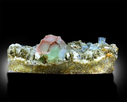 terminated aquamarine crystal cluster