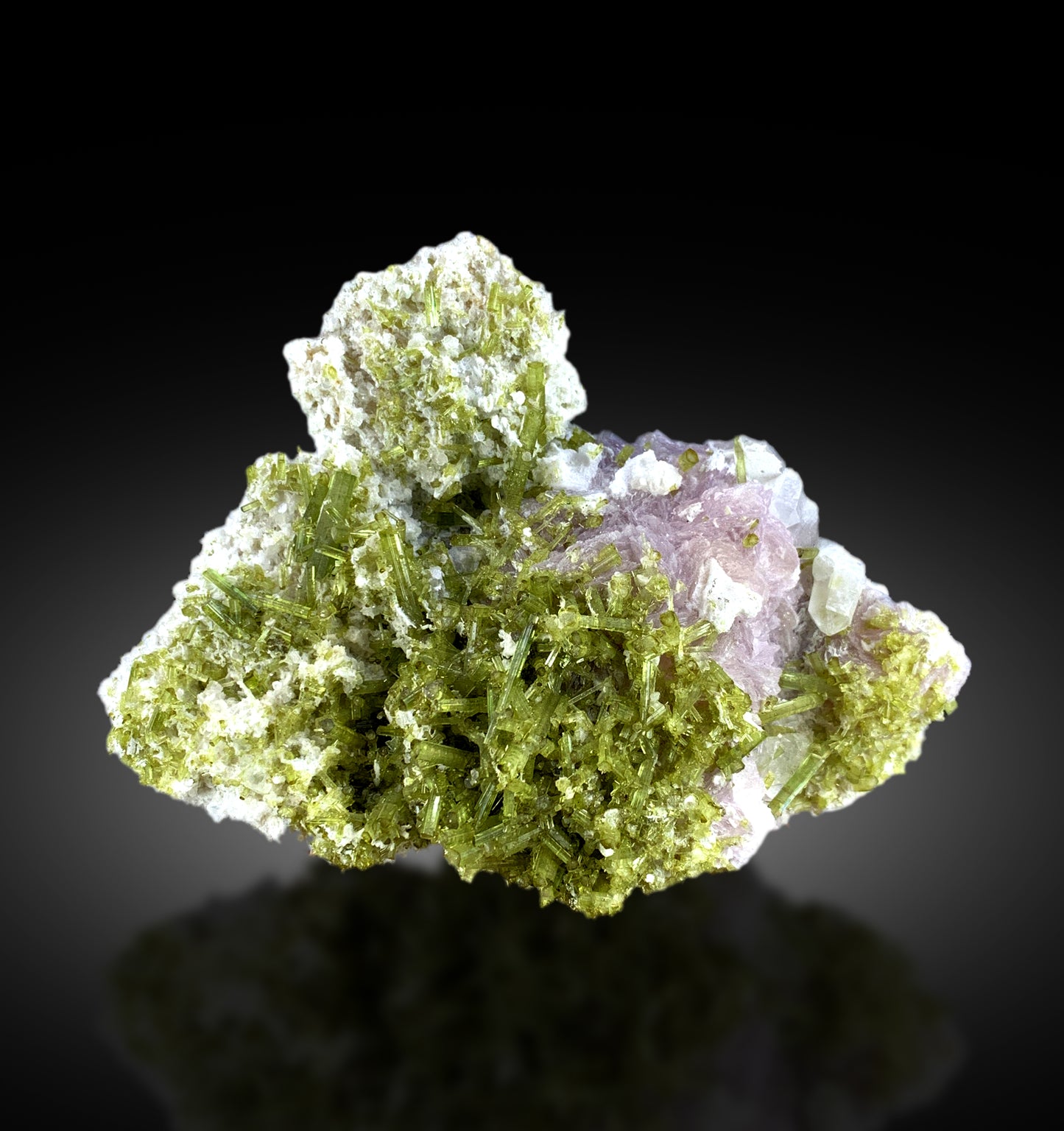 tourmaline display specimen
lustrous green tourmaline crystals
tourmaline cluster on matrix